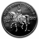 2022 BVI 1 oz Silver Proof $10 Queen Elizabeth II Pearl Black